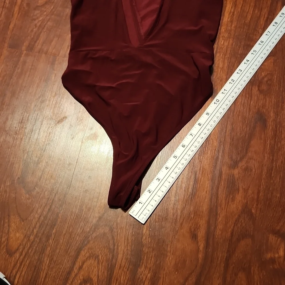 Forever 21 Bodysuit Small Maroon Velour